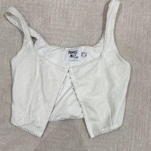 Princess Polly Cream Crop Top bustier XS